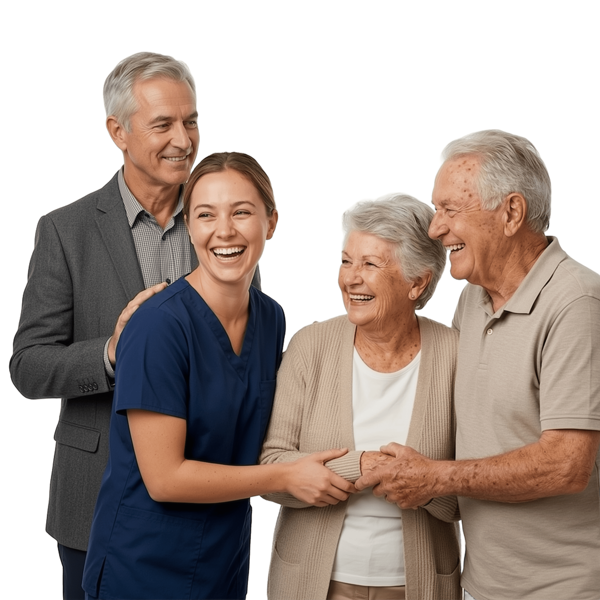 Betreiber, Pflegerin und Senior – Freude durch SMARTfloor Vital